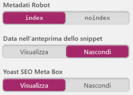 impostazioni metadati index YOAST SEO per WordPress